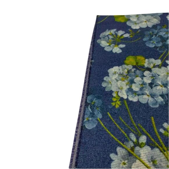 Auth Gucci Blue Floral GG Blooms Hydrangea Double Sided GG Jacquard Wool Scarf - Picture 12 of 16